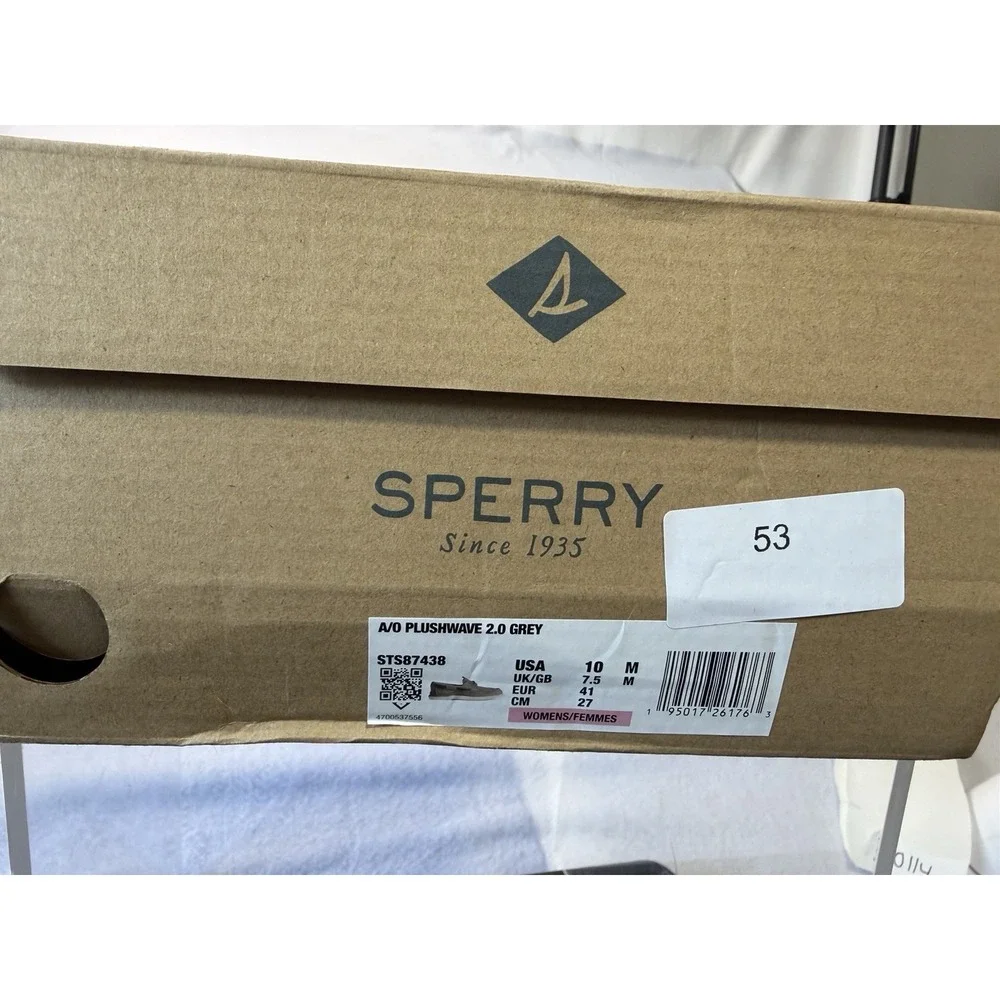 Sperry A/O Plushwave 2.0 Grey Boat Shoe Womens 10 Nautical Beach